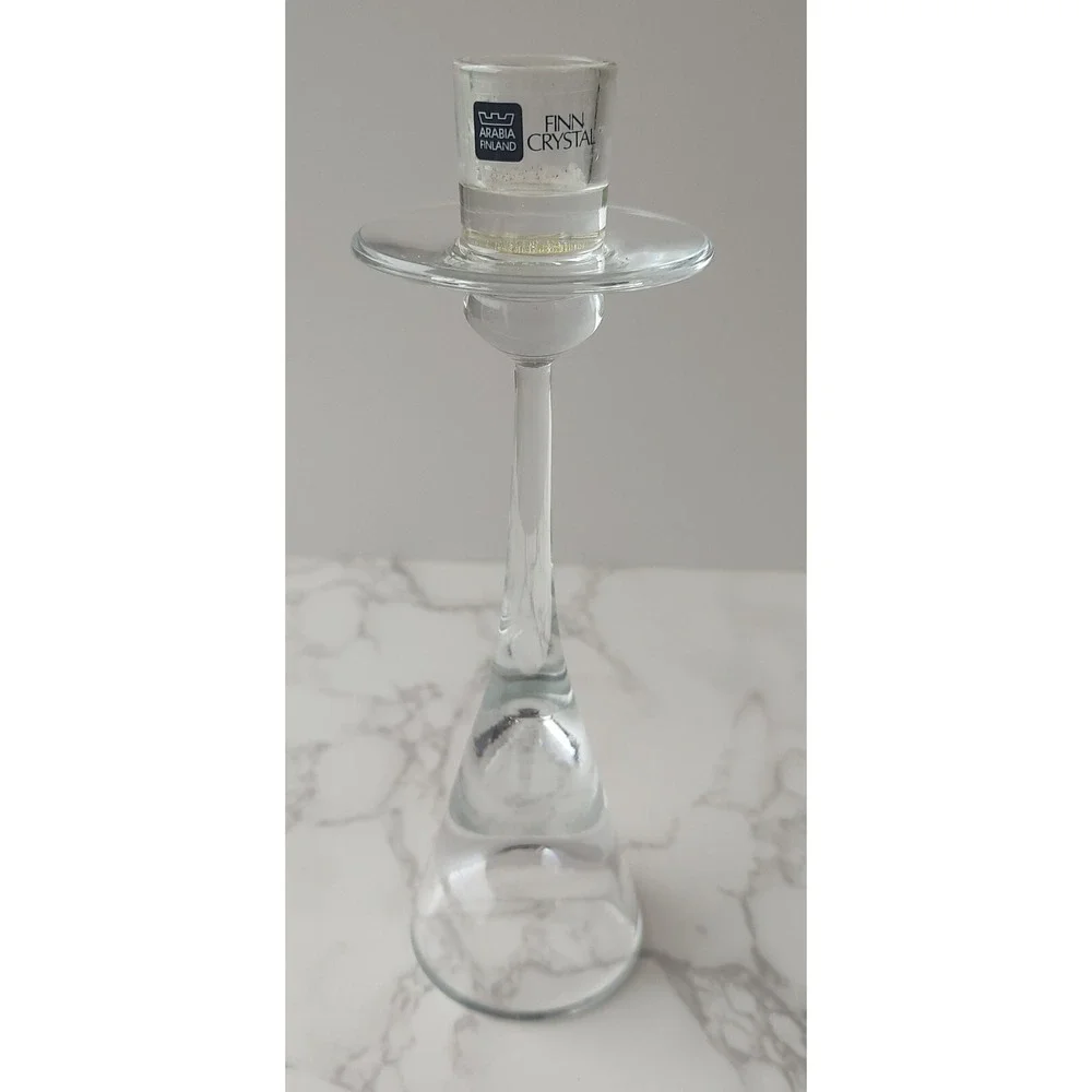 ARABIA FINLAND Heikki Orvola Nuutajärvi AURORA VTG 1980s Candle Holder 18.5cm